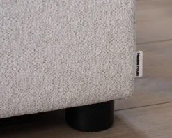 Clearance Canapé 3 places en tissu doux aspect chiné blanc 