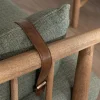Outlet Canapé 2 places esprit ethnique en tissu gaufré kaki "Plume" Canapé 2 Places|Canapé Droit Fixe