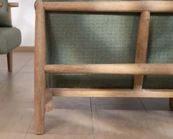 Outlet Canapé 2 places esprit ethnique en tissu gaufré kaki "Plume" Canapé 2 Places|Canapé Droit Fixe