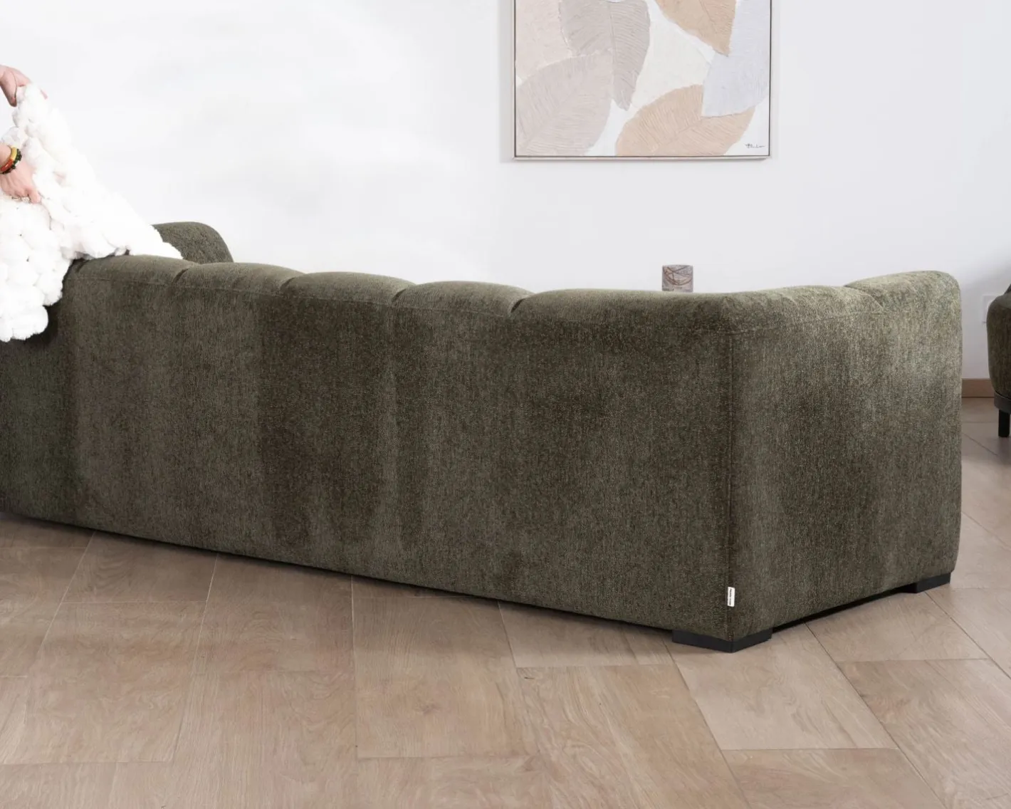 Best Canapé 3 places tissu bouclette vert "Enjoy Home" Canapé 3 Places|Canapé Droit Fixe