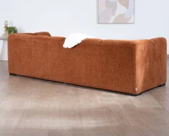 Sale Canapé 3 places tissu bouclette rouille 