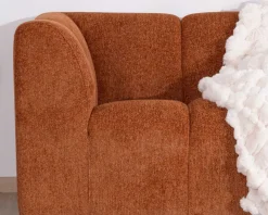 Sale Canapé 3 places tissu bouclette rouille 