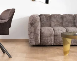 Best Canapé 3 places ultra-cosy en tissu velours gris cendré "Milow" Canapé 3 Places|Canapé Droit Fixe