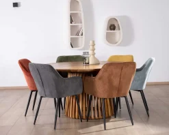 Hot Chaise contemporaine en velours cuivré avec accoudoirs 