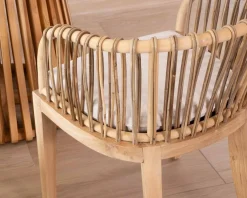 Hot Chaise de jardin en teck et rotin