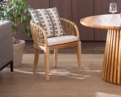 Hot Chaise de jardin en teck et rotin