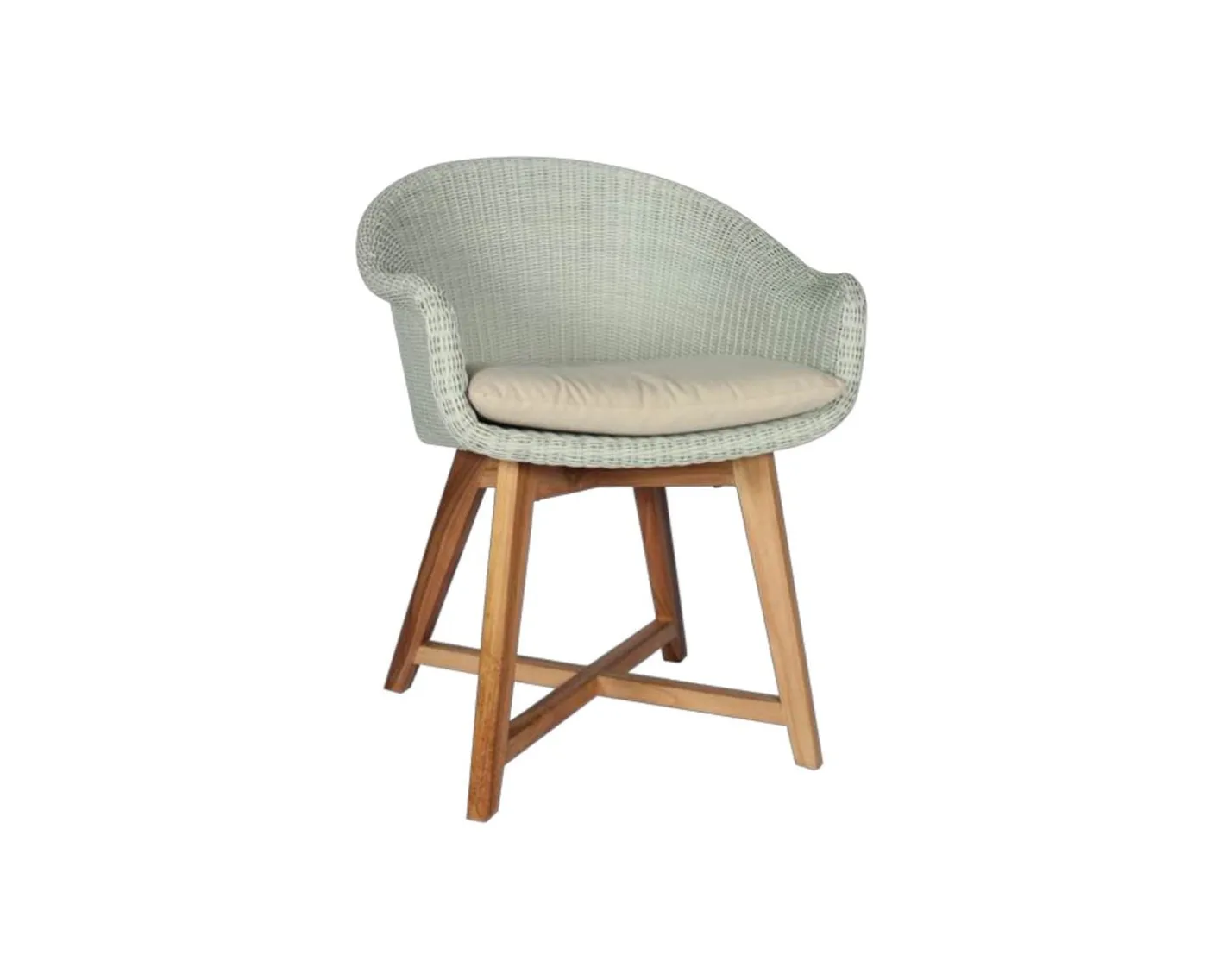 Outlet Chaise de jardin en teck et résine imitation rotin blanc "Biarritz" Chaise
