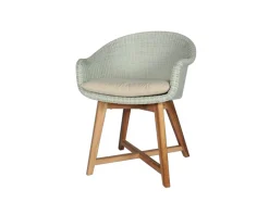 Outlet Chaise de jardin en teck et résine imitation rotin blanc "Biarritz" Chaise