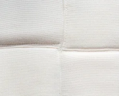 Chaise de jardin tissu Sunbrella blanc cassé pieds teck