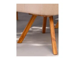 Chaise de jardin tissu Sunbrella blanc cassé pieds teck