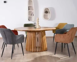 New Chaise de repas contemporaine en tissu velours gris foncé