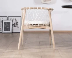 Online Chaise de repas en bois et corde tressée "Katue" Chaise