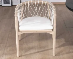 Online Chaise de repas en bois et corde tressée "Katue" Chaise