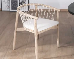 Online Chaise de repas en bois et corde tressée