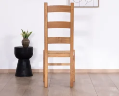 Discount Chaise de repas en chêne massif et assise tressée 
