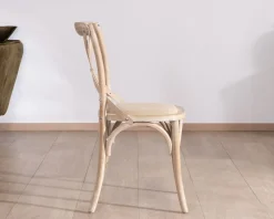 Sale Chaise de repas esprit bistrot en chêne et assise tissu