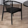Best Chaise de repas noire en bois et corde tressée "Katue" Chaise