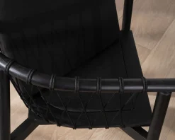 Best Chaise de repas noire en bois et corde tressée