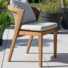 Online Chaise d'extérieur haut de gamme et design en teck avec coussins écru chiné "Venise" Chaise