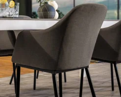 New Chaise d'extérieur moderne et enveloppante en tissu Sunbrella gris foncé "Sokha Beach" Chaise
