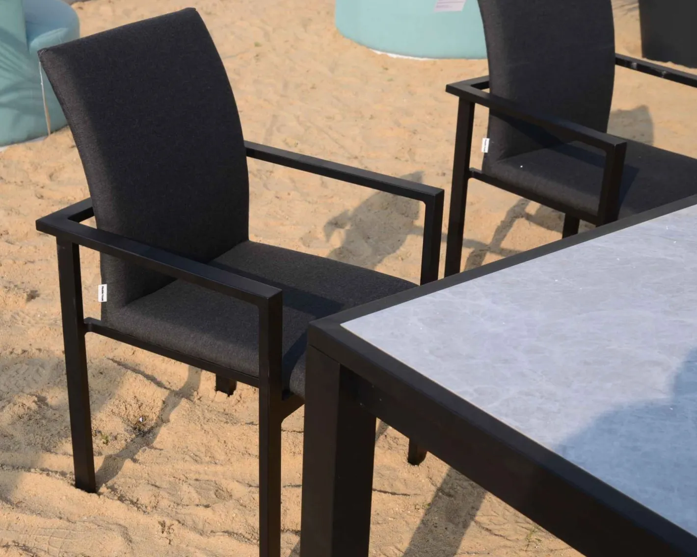Outlet Chaise extérieure noire avec tissu Sunbrella "Terrasse" Chaise