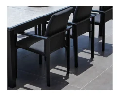 Outlet Chaise extérieure noire avec tissu Sunbrella
