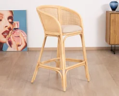 Clearance Chaise haute en rotin style ethnique chic 