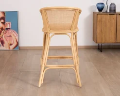 Clearance Chaise haute en rotin style ethnique chic 