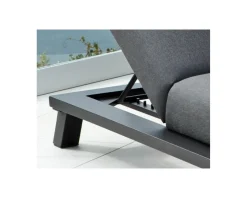 Discount Chaise longue de jardin haut de gamme grise et blanche 