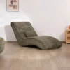 Online Chaise longue d'intérieur design en tissu chenillé vert foncé "Syltan" Fauteuil