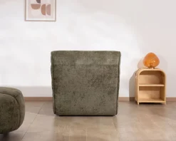 Online Chaise longue d'intérieur design en tissu chenillé vert foncé 