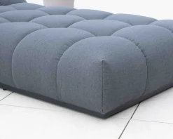 Sale Chaise longue haut de gamme en tissu Sunbrella gris foncé 