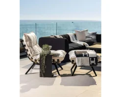 Outlet Chaise longue haut de gamme modulaire structure aluminium noire "Lisca" Bain De Soleil|Fauteuil De Jardin