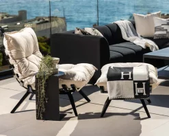 Outlet Chaise longue haut de gamme modulaire structure aluminium noire