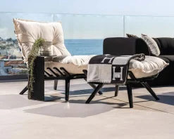 Outlet Chaise longue haut de gamme modulaire structure aluminium noire