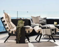 Outlet Chaise longue haut de gamme modulaire structure aluminium noire