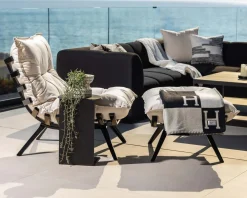 Outlet Chaise longue haut de gamme modulaire structure aluminium noire