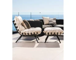 Outlet Chaise longue haut de gamme modulaire structure aluminium noire