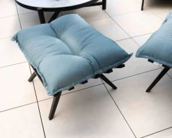 Chaise longue haut de gamme turquoise et noire avec repose-pieds modulaire
