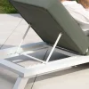Hot Chaise longue ultra confort en tissu vert kaki et structure aluminium blanche "Nusa Pedina" Bain De Soleil