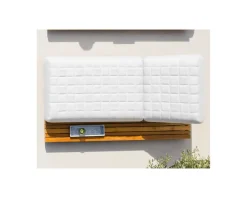 Sale Chaise longue ultra confort teck tissu Sunbrella blanc cassé 