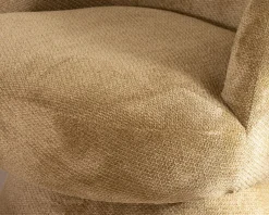 Sale Chauffeuse design enveloppant sur pied 360° en tissu chenillé vert doré "Ladoga" Fauteuil