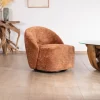 Best Chauffeuse design et cosy en tissu bouclette coloris terre de sienne "Marylin" pied rotatif 360° Fauteuil