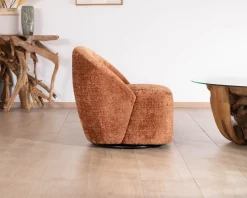Best Chauffeuse design et cosy en tissu bouclette coloris terre de sienne 