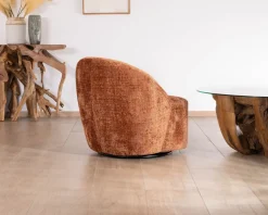 Best Chauffeuse design et cosy en tissu bouclette coloris terre de sienne 