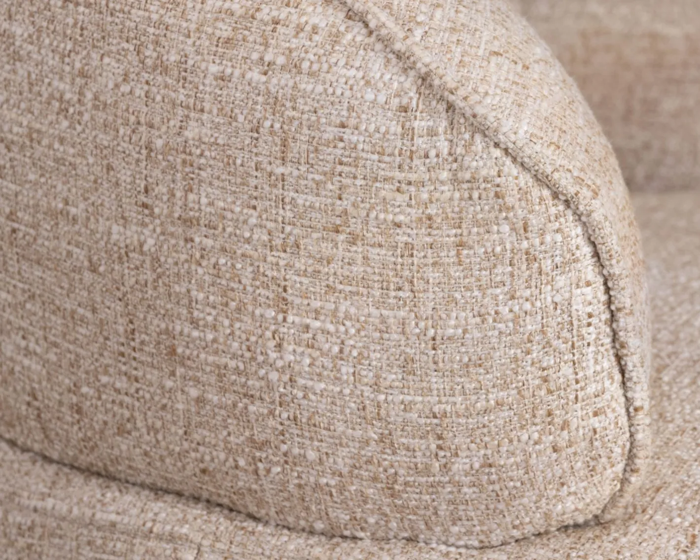 New Chauffeuse effet boule avec surpiqures en tissu bouclette beige tramé "Sweet Culture" esprit cocoon Fauteuil