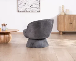 Clearance Chauffeuse pivotante 360° en tissu chenillé gris 