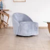 Hot Chauffeuse tournante design épuré en tissu bleu glacier "Marylin" Fauteuil