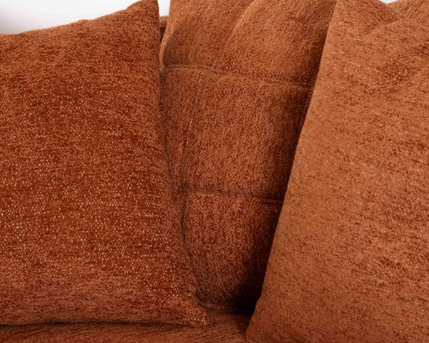 Clearance Chauffeuse XL 120 cm ultra confort avec coussins coordonnés "Sweet Culture" en tissu bouclette terracotta Fauteuil