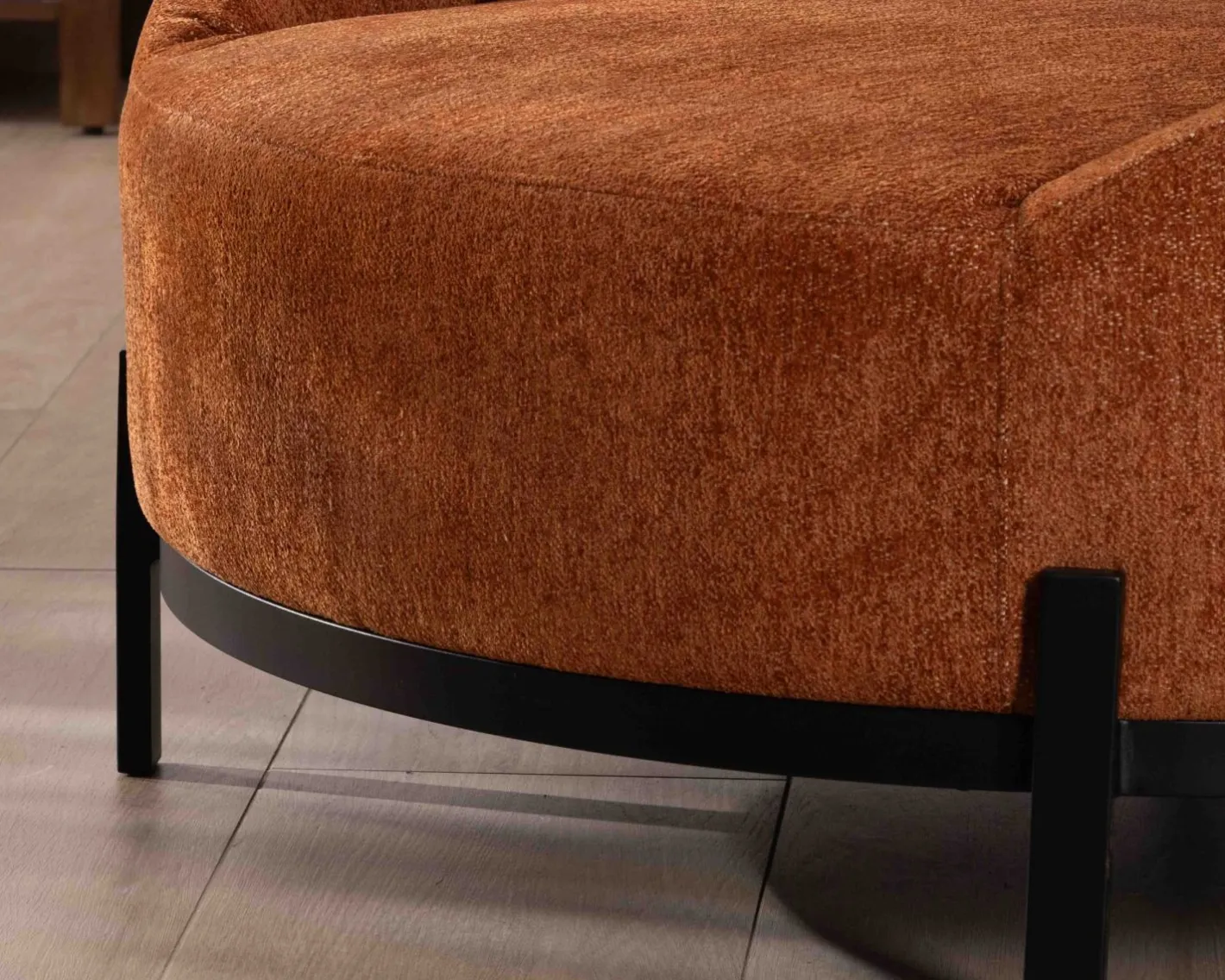 Clearance Chauffeuse XL 120 cm ultra confort avec coussins coordonnés "Sweet Culture" en tissu bouclette terracotta Fauteuil